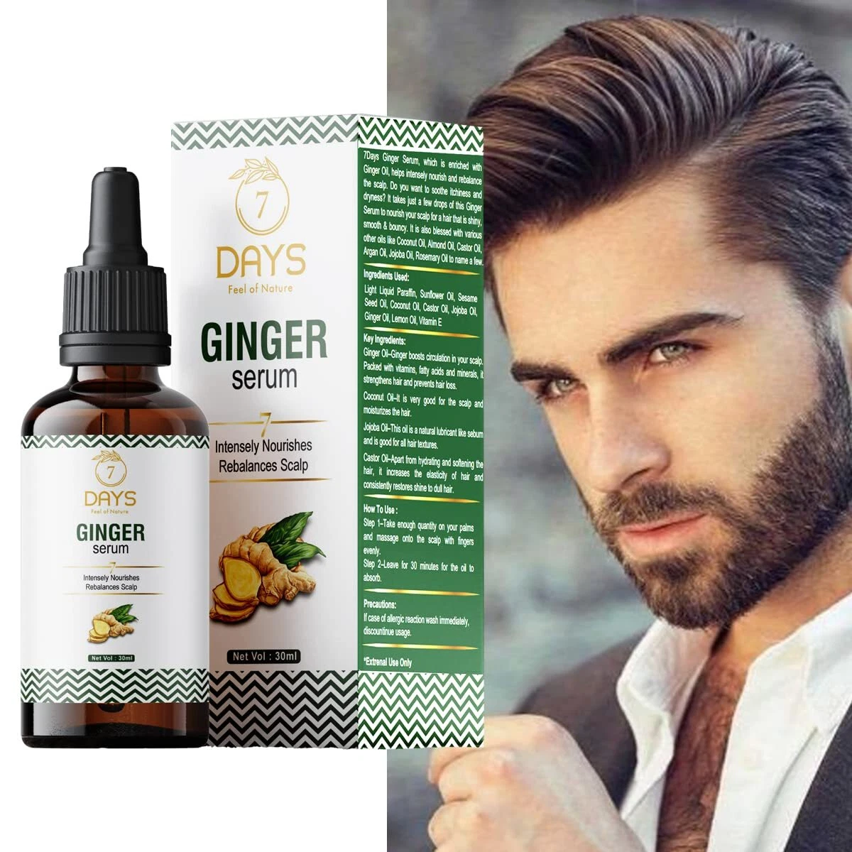 7 Days Ginger Hair Growth Serum, Men n Women-30ml