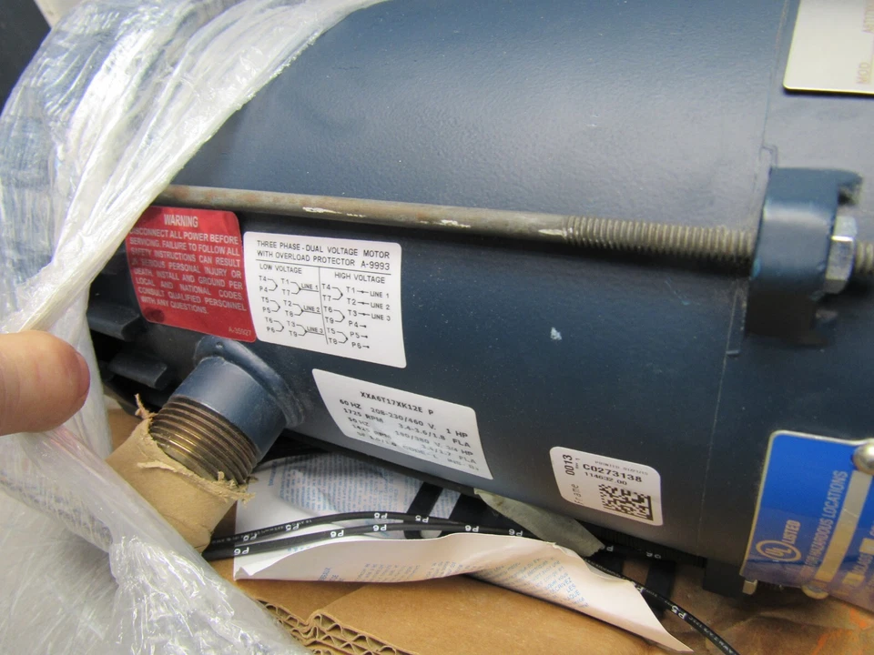 LEESON EXPLOSION PROOF MOTOR 1HP 1725-RPM 3PH 208-230V CAT#114632.00 - Image 3 of 4