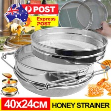 AU Honey Strainer Filter Stainless Steel Double Sieve Beekeeping Equipment Kit