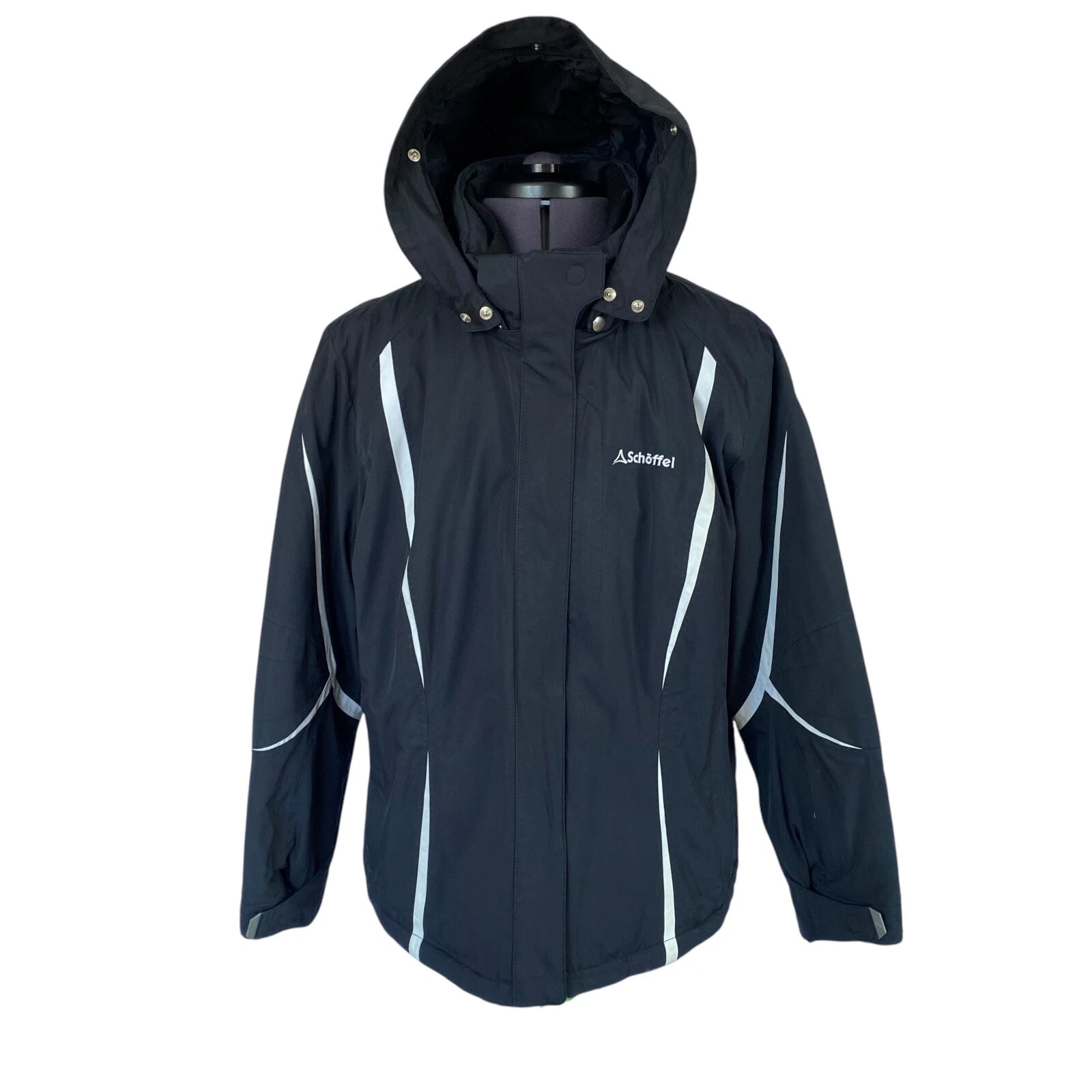 Schoffel JOLANA Ski Jacket Black Hood Taped Seams Ladies UK10 EU38