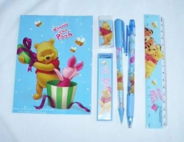 Juego de 2 Papelería Winnie the Pooh NUEVO Lápiz Lápiz Regla Borrador Bloc de Notas Plomo Extra Foto 4 de 4