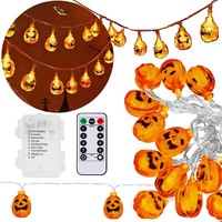 Springos Halloween Led Lichterkette KüRbisse Fernbedienung, 20 Leds