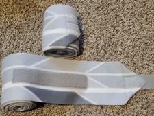 NEW set of 2 light/dark grey chevron horse polo wraps horse/pony leg wraps 