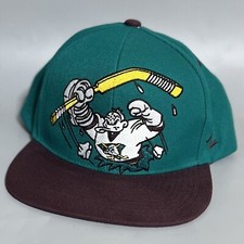 Mighty Ducks Of Anaheim Hockey Big Logo SnapBack Hat Cap NHL Zephyr Used