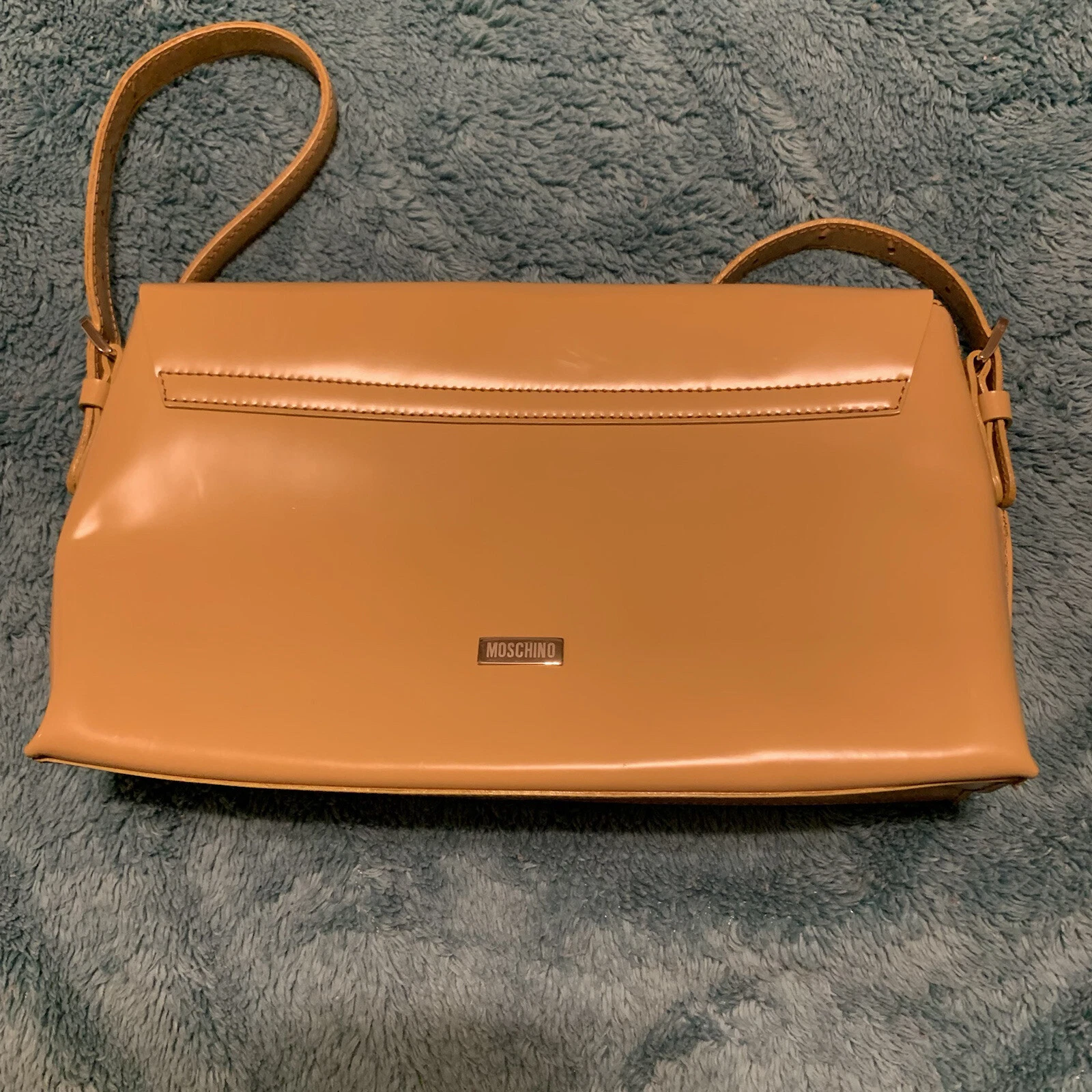 Borsa a mano vintage Moschino cuore beige pelle marrone dovrebbe made in Italy