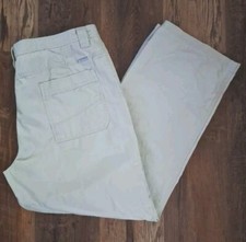 COLUMBIA MENS FLAT FRONT BEIGE KHAKi PANTS SIZE 40X32 COTTON FREE SHIPPING