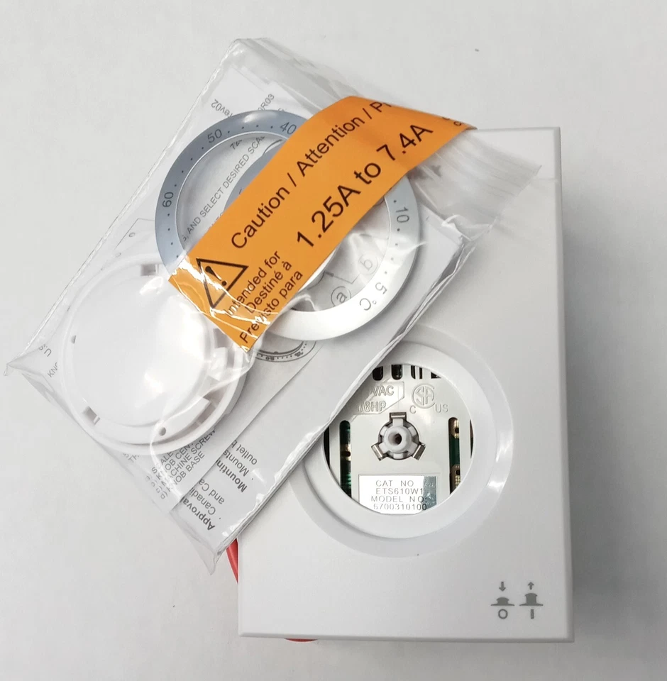 Dimplex ETS610W1 Electronic Line Voltage Single Pole Thermostat (White Color) Foto 2 de 4