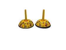 2 Vintage Tin Lithograph Party Noise Makers Rattle US Metal Toy 50s
