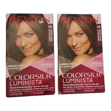 2 Revlon ColorSilk Luminista For Dark Hair 145 Burgundy Brown Permanent Color