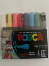 POSCA 8-Color Water Based Paint Marker Set, PC-5M Medium 1.8-2.5mm NEW