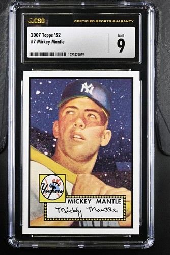 2007 Topps '52 Rookies baseball #7 MICKEY MANTLE New York Yankees Csg 9 Mint