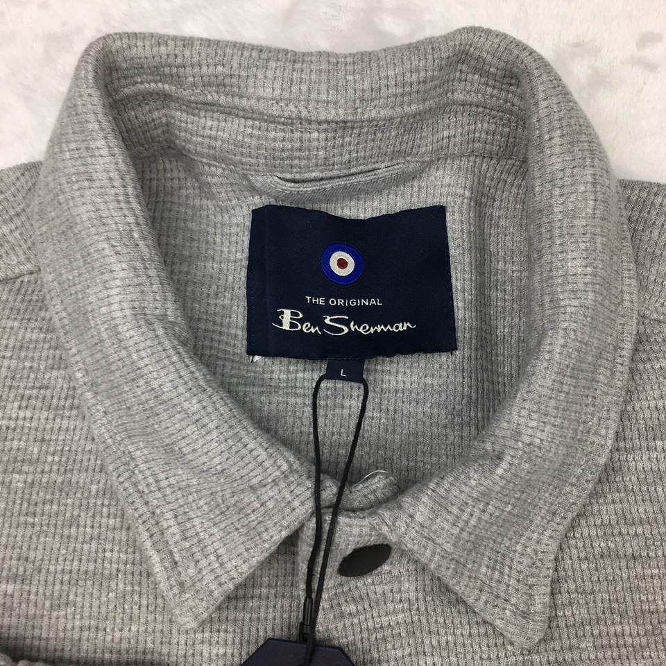 Suéter Ben Sherman Para Hombres Brezo Grande Gris Bolsillos Frontales a Presión ¡NUEVO CON ETIQUETAS! Foto 3 de 4