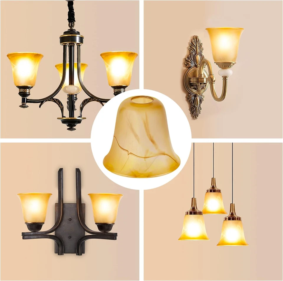 Abajur de vidro âmbar rachaduras, acessório de luminária substituição de vidro - Imagem 4 de 4