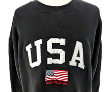 Vtg 90s USA RUSSELL Athletic Crewneck Sweatshirt Black USA MADE Men's XXL RARE 