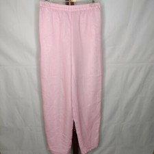 Sue Brett women's size M lined pants pink color elastic waist straight leg
