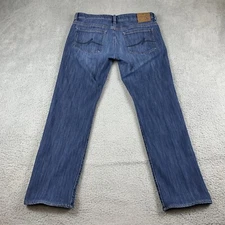 34 Heritage Jeans Mens 36x34 (Fits 36x30.5) Blue COURAGE Mid Rise Straight