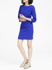 Banana Republic Button-Shoulder Shift Dress,Bright Blue SIZE 8P 8 P  #396629 N05