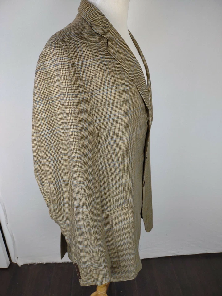 Arnold brant мужской размер 46L многоцветный проверить 100% бамбук спортивное пальто B41 - Изображение 2 из 4