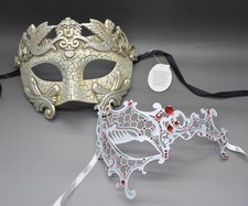 Couple Mask Plastic Roman Laser cut Metal Venetian Masquerade Mask