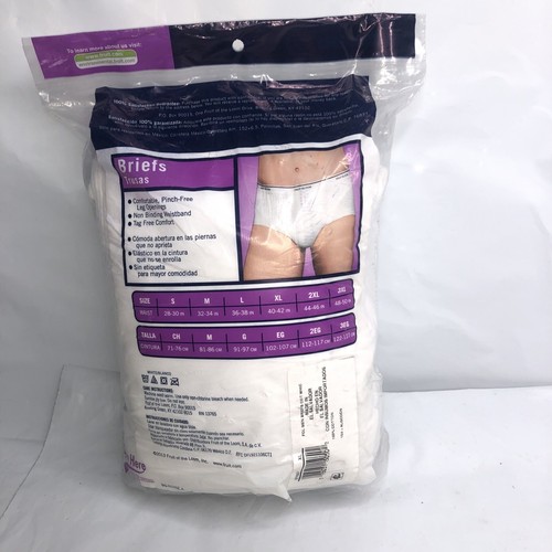 NEW 2013 Fruit of the Loom 7 Pack Men's Classic White Briefs Underwear XL 42-44 - 第 5/10 張圖片