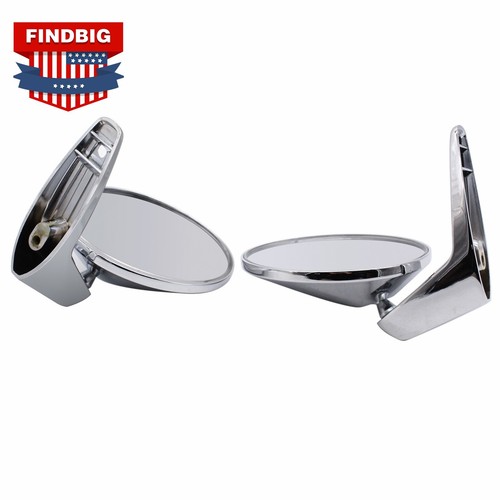 Pair Chrome Polished Outside Door Rearview Mirror For Dodge & Plymouth 1966-1975 - Picture 3 of 7
