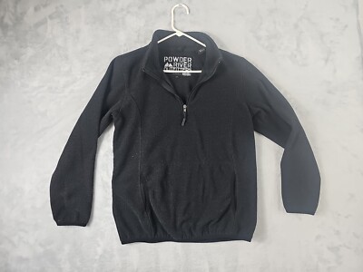 Powder River Outfitters Sweater Youth Kid Large Black 1/4 Zip Pullover PANHANDLE