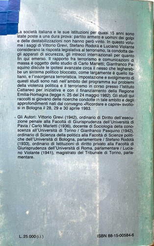 GREVI, MARLETTI, PASQUINO, RODOTÀ, VIOLANTE LA PROVA DELLE ARI IL MULINO 1984 - Imagen 9 de 9