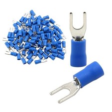 Insulated Fork Spade Wire Connector Electrical Crimp Terminal 14-16AWG 1.5 100