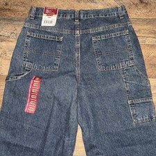 Vintage Faded Glory Youth Carpenter Jeans Husky Size 14H Hammer Loop Workwear
