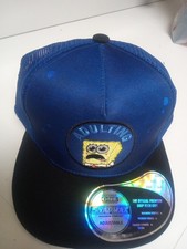 SpongeBob SquarePants "Adulting" Snapback Hat Adjustable Blue Black Nickelodeon