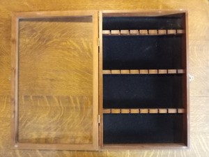 SMC Select Merchandise Lockable Glass Top Wood Display Case Brown