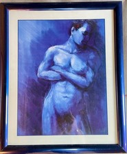 Kunstdruck männlicher Akt mit Rahmen, 45*57 cm