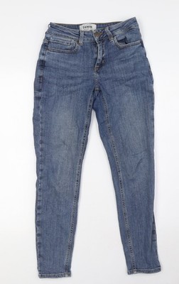 New Look Damen blau Baumwolle gerade Jeans Größe 8 L27 normaler Reißverschluss