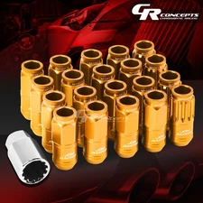 ORANGE 16 LUG+4LOCK NUT+ADAPTERS M12X1.5 21OD 50MM TALL SPLINE STYLE ALUMINUM