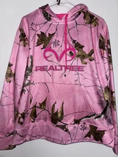 Realtree Pink Camouflage Hooded Sweatshirt L Nature Feminine October Outdoorsy