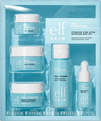 E L F e.l.f. SKIN Hydrated Ever After Skincare Mini Kit, Cleanser, Makeup Remover, Mo