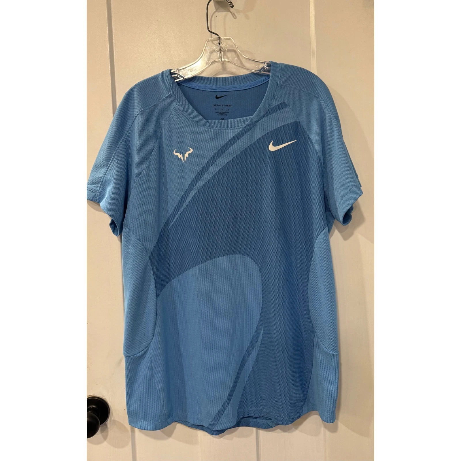 Nike Court Dri-FIT ADV Rafa Rafael Nadal Tennis Shirt Blue DV2877-412 Mens Large