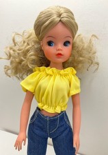 OOAK Custom Rerooted Sindy Doll Ash Blonde Curly Hair - Lovely Lively Hard Head 