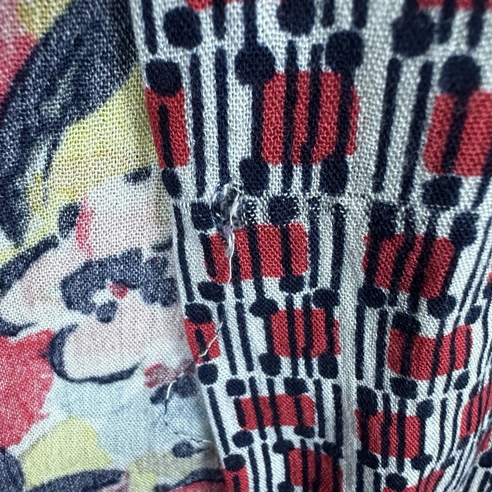 Vibrante Boho Patchwork Camisa Vestido Festival Estampados Mixtos, Fluido Midi Talla Med Foto 3 de 4