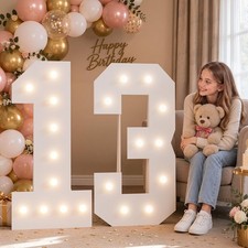 Marquee Numbers 13 4FT Big Light Up Numbers Warm Light Birthday Party Decor