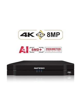 SPRO B6 8MP DVR 8 Kanal 5in1 CCTV-Recorder mit KI-Erkennung | UK-Bestand