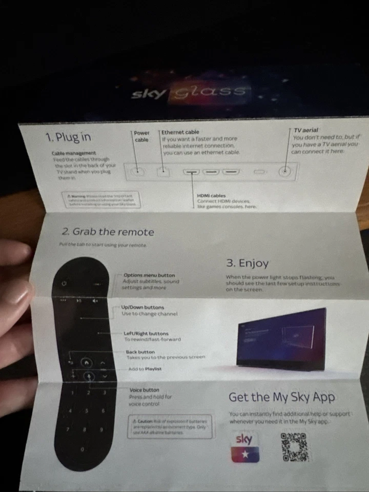 Sky Glass 43-inch Black TV with Remote Control and Stand Excellent Condition - Image 4 of 4