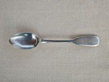 Antiker Silberlöffel 15cm 84 Zolotniki Moskau 1854 Meister RA Adels-Monogramm