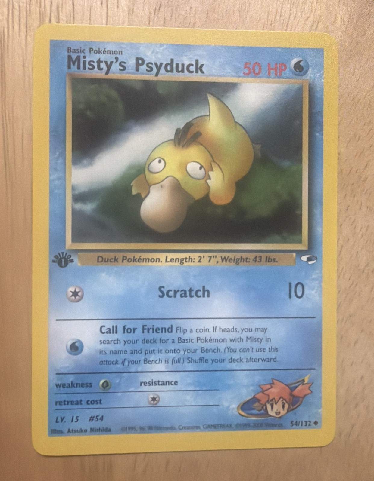 Pokemon Misty's Psyduck 54/132 Gym Heroes English First Edition LP