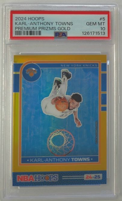 2024 Panini NBA Hoops Karl Anthony Towns Premium Prizm Gold /10 #5 PSA 10