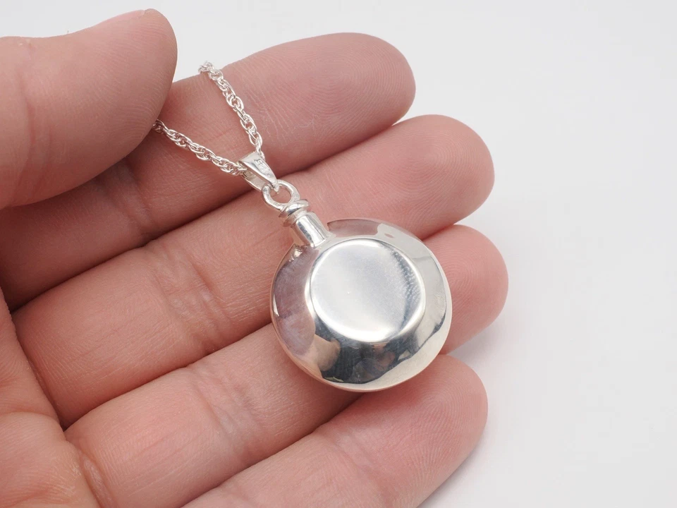 Medallón Colgante Plata de Ley 925 Cremación Recuerdo Memorial Joyería Foto 4 de 4