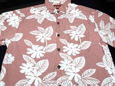 Pau Hana Mens Hawaiian Aloha Button Short Sleeve Cotton Shirt Large L