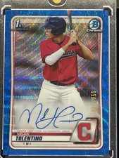 2020 Bowman Chrome Milan Tolentino #CDA-MT Blue Shimmer Refractor 1st Bowman