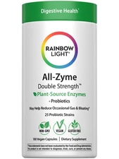 All-Zyme Plant Source Enzymes & Probiotics | 180 Capsules | by Rainbow Light