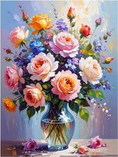 Tile Mural Colorful Rose Bouquet Flowers Floral Kitchen Bathroom Wall Backsplash